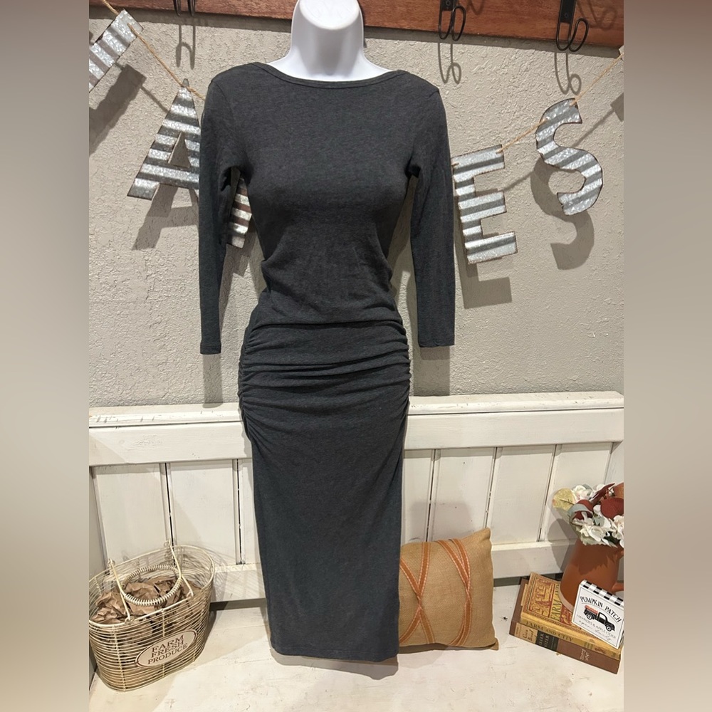 James Perse Gray Long Cotton Dress - Size 0